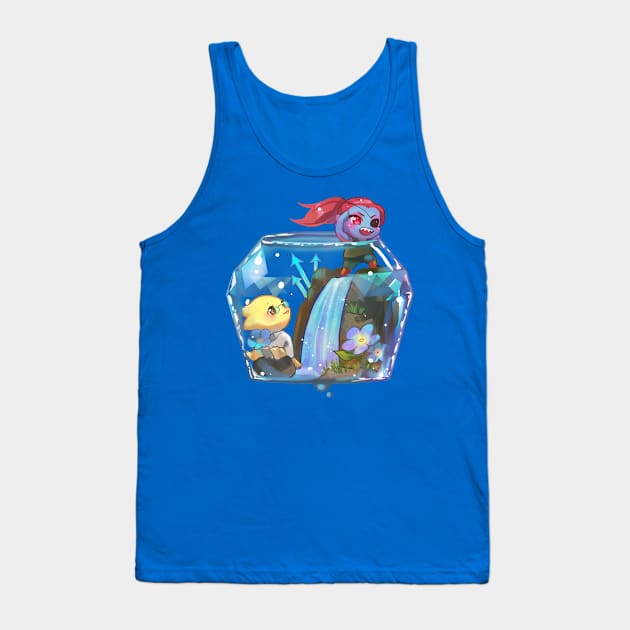 ut-Undyne Alphys in waterfall Tank Top by Clivef Poire